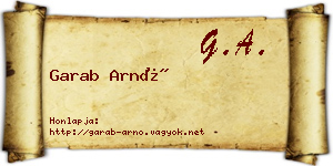 Garab Arnó névjegykártya